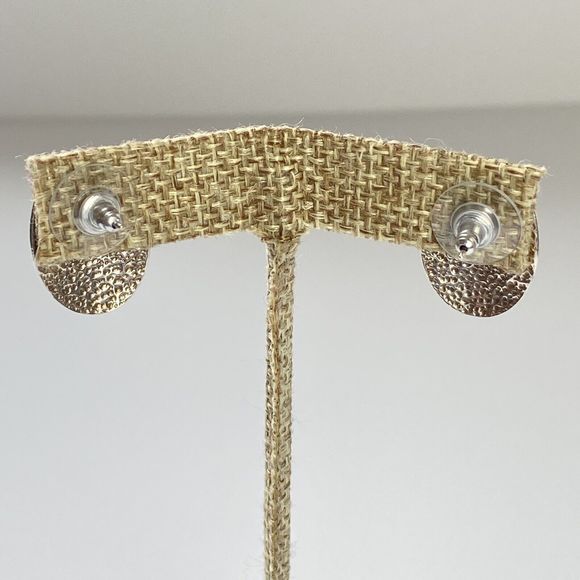 Vintage Shube Purple Oval Amethyst Hammered 925 Sterling Silver Pierced Earrings - Picture 10 of 11